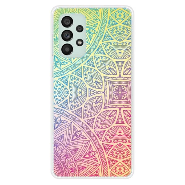 Tryckt silikonfodral som är kompatibelt med Samsung Galaxy A73 5G Mandala Pastell