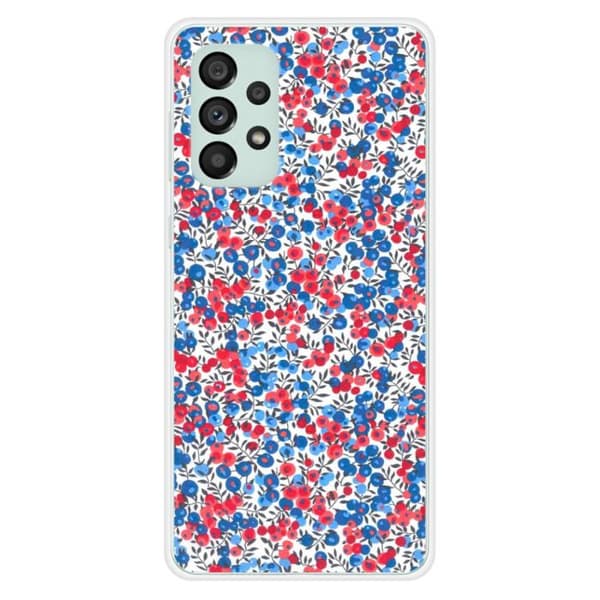 Tryckt silikonfodral kompatibelt Samsung Galaxy A73 5G Liberty Wiltshire Blue