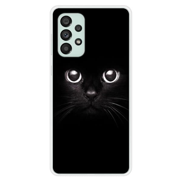 Tryckt silikonfodral som är kompatibelt med Samsung Galaxy A73 5G Cat eyes