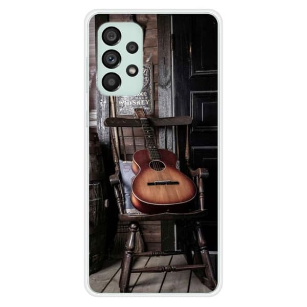 Tryckt silikonfodral som är kompatibelt med Samsung Galaxy A73 5G gitarr