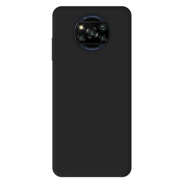 Vanligt mattsvart silikonfodral kompatibelt med Xiaomi Poco X3 Poco X3 Pro