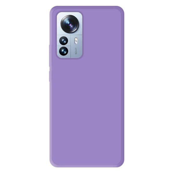 Vanligt matt lila silikonfodral som är kompatibelt med Xiaomi Mi 12 Pro