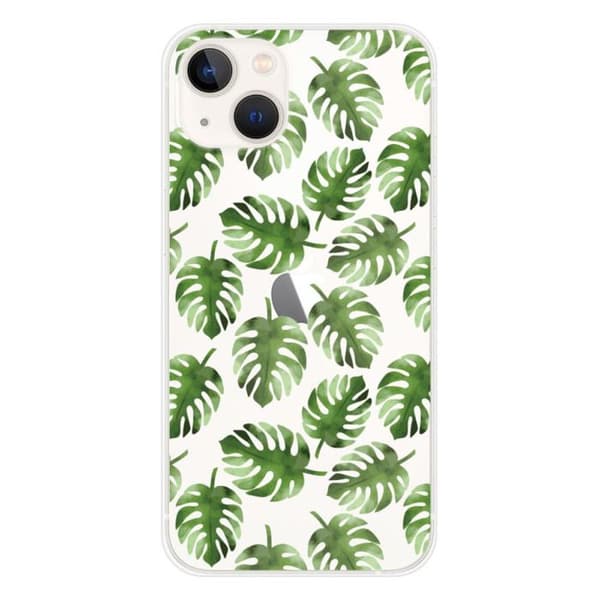 Tryckt silikonfodral som är kompatibelt med Apple iPhone 13 Monstera blad