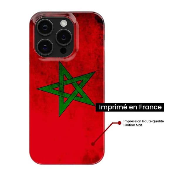 Tryckt silikonfodral som är kompatibelt med Apple iPhone 14 Marockos flagga