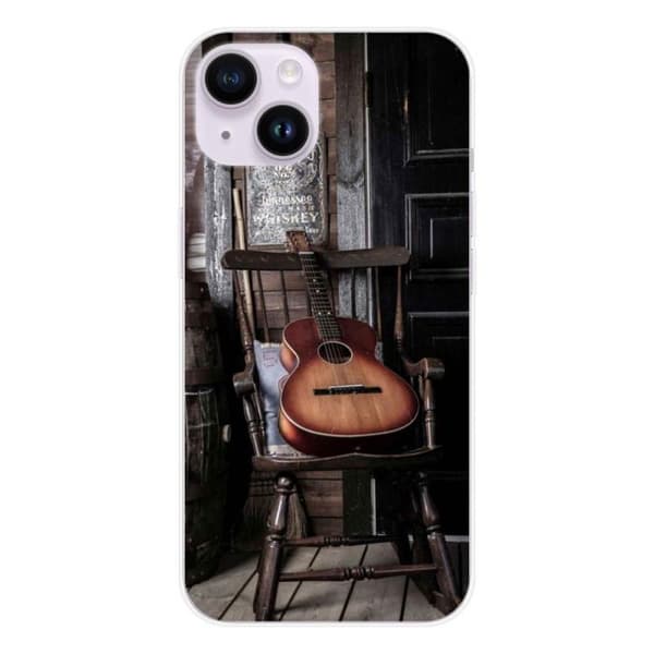 Tryckt silikonfodral som är kompatibelt med Apple iPhone 14 Guitar