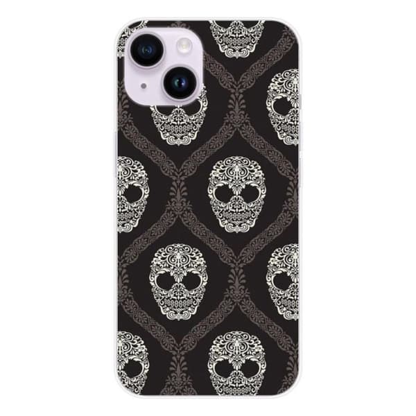 Siliconefodral med tryck - 1001 fodral - Apple iPhone 14 - Blomsterkranium - Flerfärgad - Semihård