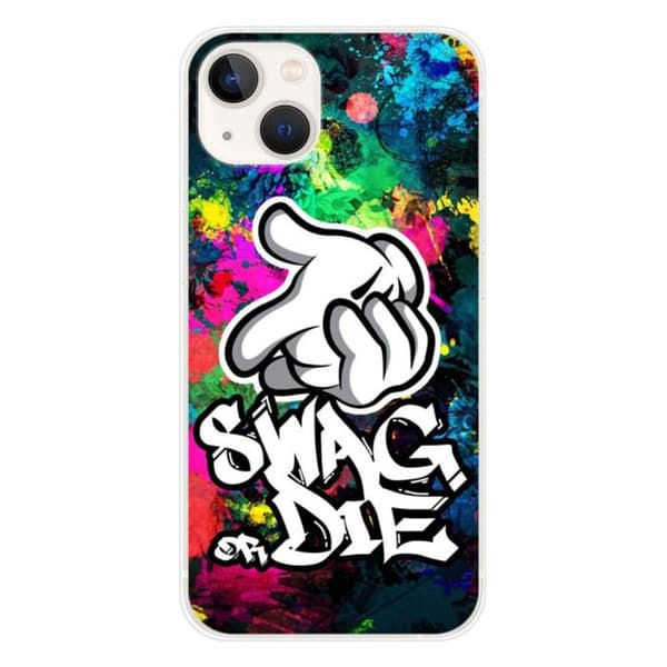 Tryckt silikonfodral som är kompatibelt med Apple iPhone 13 Swag or die