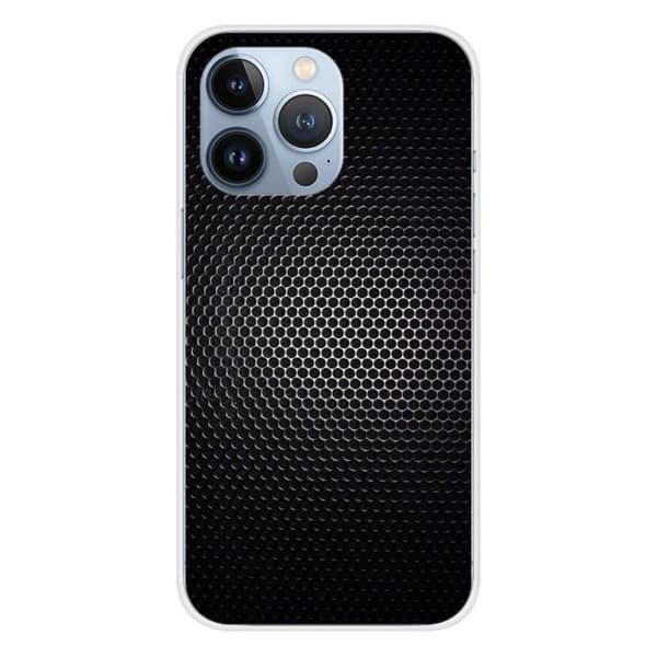 Tryckt silikonfodral som är kompatibelt med Apple iPhone 13 Pro Dark Metal