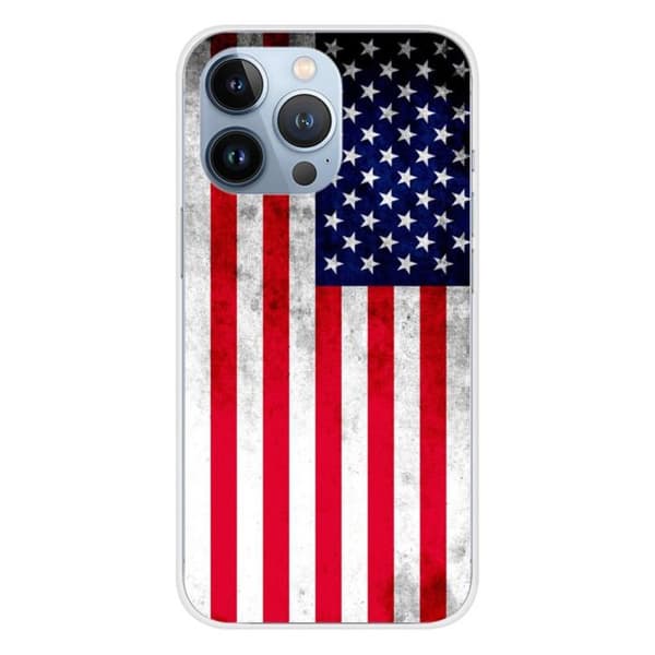 Tryckt silikonfodral som är kompatibelt med Apple iPhone 13 Pro USA flagga