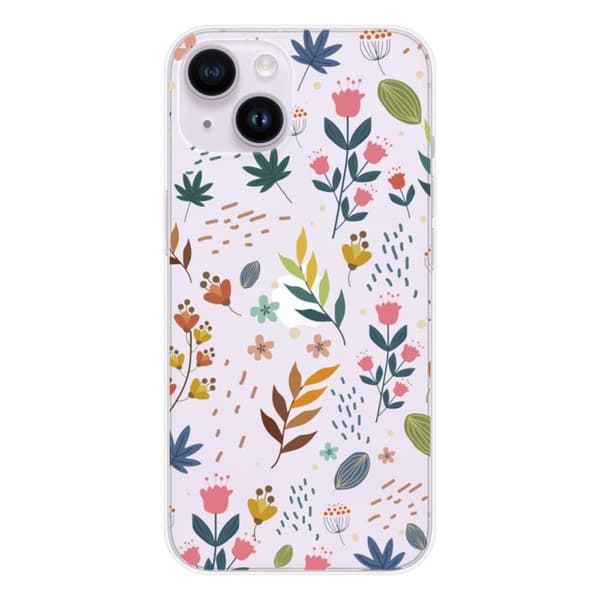 Tryckt silikonfodral som är kompatibelt med Apple iPhone 14 Färgglada blommor