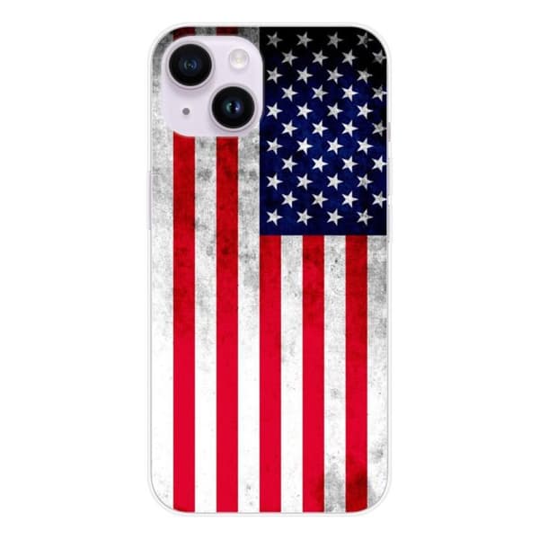 Tryckt silikonfodral som är kompatibelt med Apple iPhone 14 USA flagga