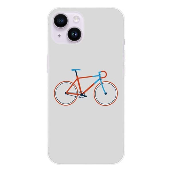 Tryckt silikonfodral som är kompatibelt med Apple iPhone 14 Bike color Hipster