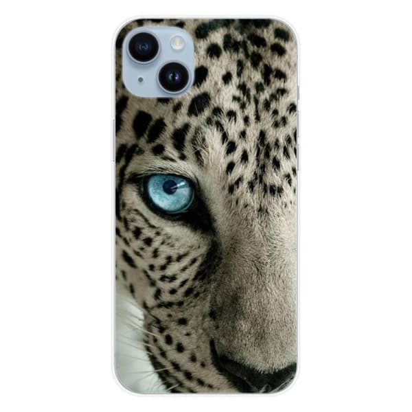 Tryckt silikonfodral kompatibelt Apple iPhone 14 Plus Leopard Eye