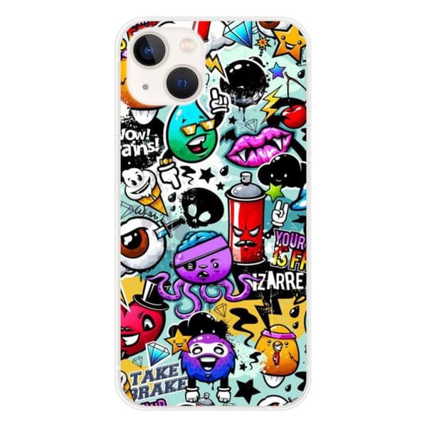 Tryckt silikonfodral som är kompatibelt med Apple iPhone 13 Graffiti 2