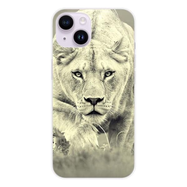 Tryckt silikonfodral som är kompatibelt med Apple iPhone 14 Lioness