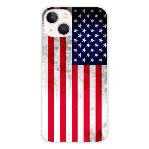 Tryckt silikonfodral som är kompatibelt med Apple iPhone 13 USA flagga