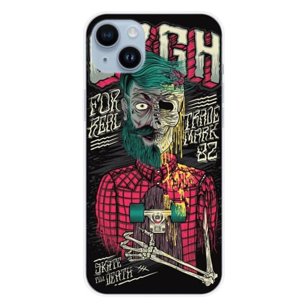 Tryckt silikonfodral kompatibelt Apple iPhone 14 Plus Skull Urgh