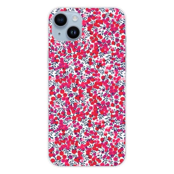 Tryckt silikonfodral kompatibelt Apple iPhone 14 Plus Liberty Wiltshire Röd