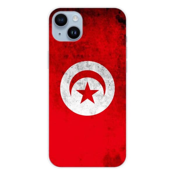 Tryckt silikonfodral som är kompatibelt med Apple iPhone 14 Plus Tunisiens flagga