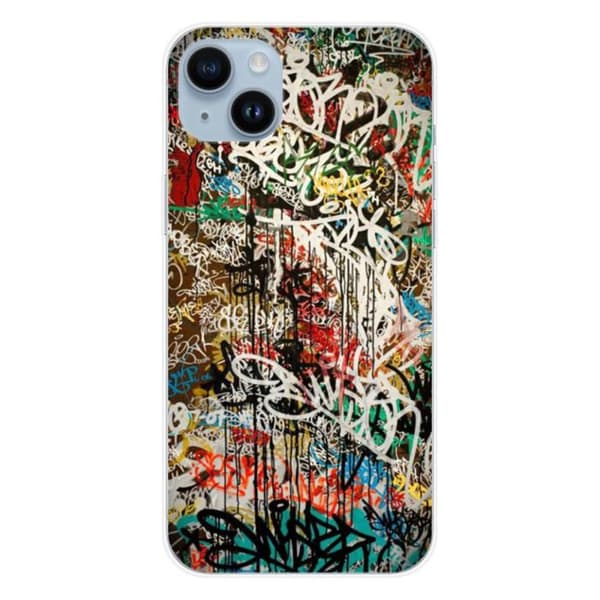 Tryckt silikonfodral som är kompatibelt med Apple iPhone 14 Plus Graffiti 1