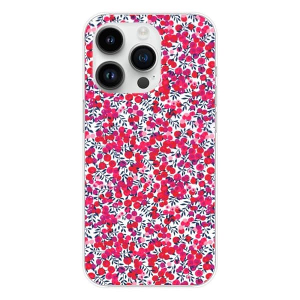 Tryckt silikonfodral kompatibelt Apple iPhone 14 Pro Liberty Wiltshire Röd