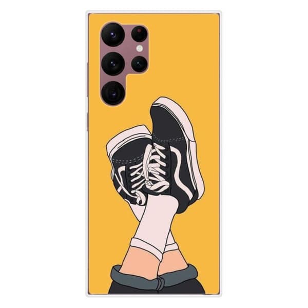 Tryckt silikonfodral Kompatibel Samsung Galaxy S22 Ultra Sneakers
