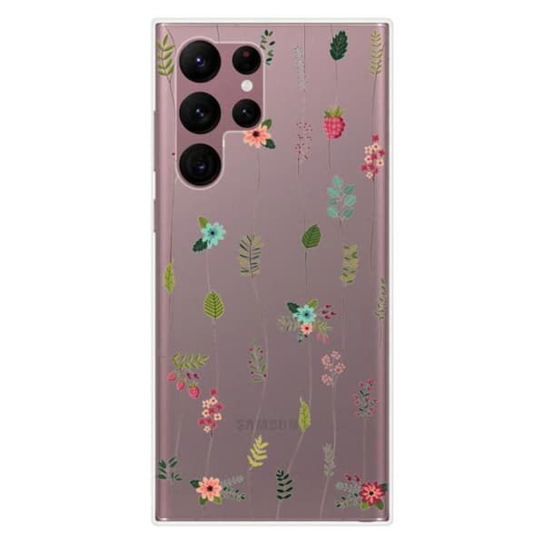 Tryckt silikonfodral som är kompatibelt med Samsung Galaxy S22 Ultra Rose of flowers