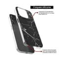 Miniatyrbild 4 av 6: Tryckt silikonfodral kompatibelt Samsung Galaxy S22 Ultra Marble Black