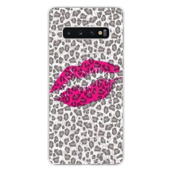 Tryckt silikonfodral som är kompatibelt med Samsung Galaxy S10 5G Leopard kiss