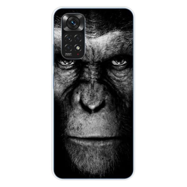 Tryckt silikonfodral som är kompatibelt med Xiaomi Redmi Note 11 4G Monkey
