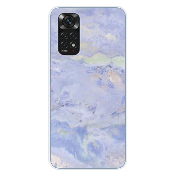 Tryckt silikonfodral som är kompatibelt med Xiaomi Redmi Note 11 4G Blue Marble