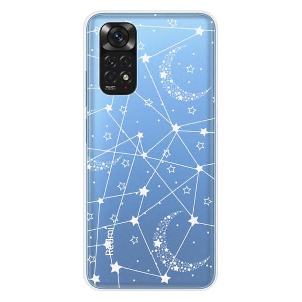 Tryckt silikonfodral som är kompatibelt med Xiaomi Redmi Note 11 4G Starry-linjer