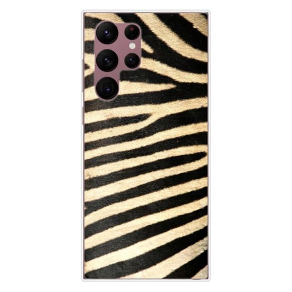 Tryckt silikonfodral som är kompatibelt med Samsung Galaxy S22 Ultra Zebra