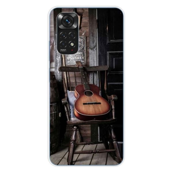 Tryckt silikonfodral som är kompatibelt med Xiaomi Redmi Note 11 4G gitarr