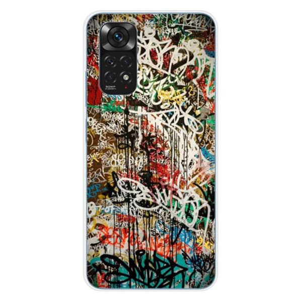 Tryckt silikonfodral som är kompatibelt med Xiaomi Redmi Note 11 4G Graffiti 1