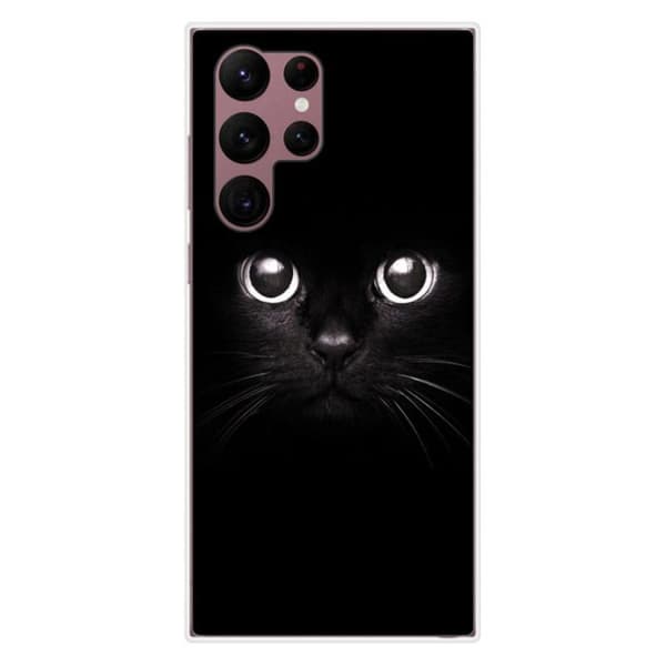 Tryckt silikonfodral kompatibelt Samsung Galaxy S22 Ultra Cat Eyes