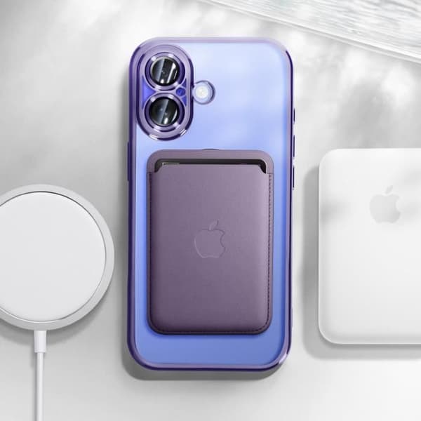 MagSafe Fodral - AVIZAR - iPhone 16 Plus - Silikon - Lila Chrome Contour - Fullständigt kameraskydd