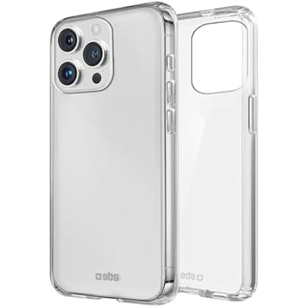 Fodral Support Shell - SBS - iPhone 15 Pro - Transparent - Mjuk - Integrerat stöd