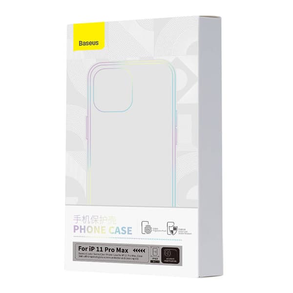 Deksel Baseus Crystal Series for iPhone 11 pro max (klar) + herdet glass + rengjøringssett