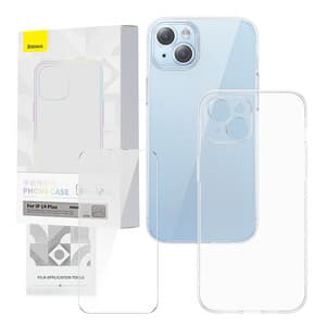 Gjennomsiktig etui og herdet glass sett Baseus Corning for iPhone 14 Plus