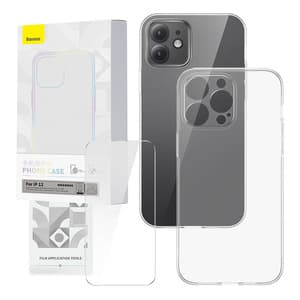 Gennemsigtigt etui og sæt af hærdet glas Baseus Corning til iPhone 12