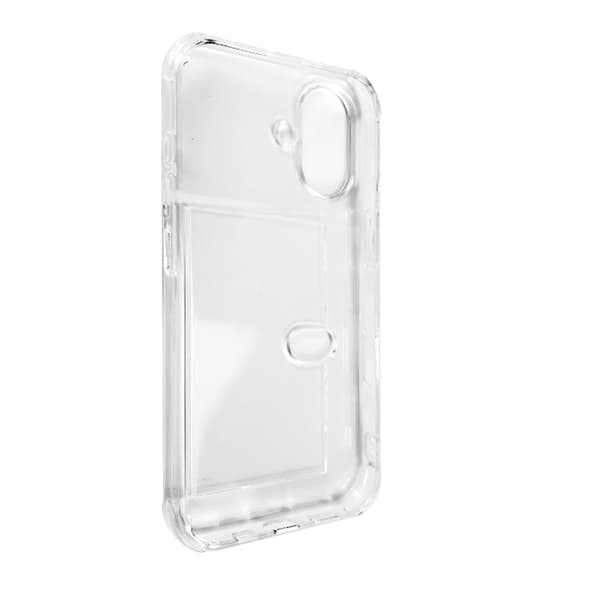 INF iPhone 15 Plus Skal med Korthållare, Slim Skyddande Stöttåligt Genomskinligt Mobilfodral för iPhone 15 Plus