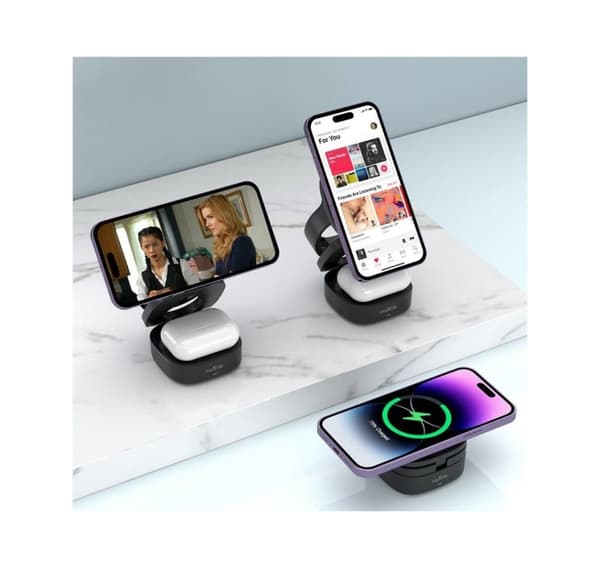 Maxlife wireless charger MXWC-06 15W 3in1, black