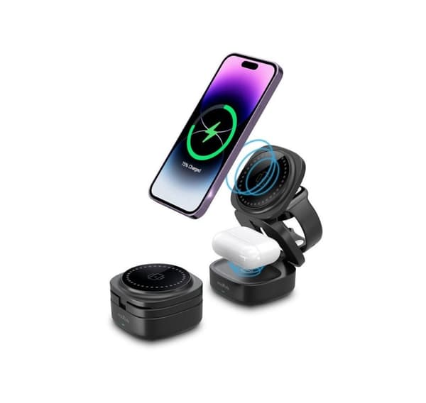 Maxlife wireless charger MXWC-06 15W 3in1, black
