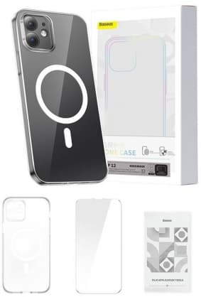 Crystal Magnetic Case and Tempered Glass iPhone 13" Transparent, Baseus