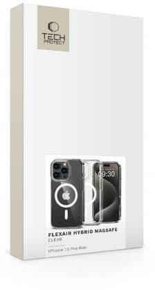 FlexAir Hybrid Magsafe -kotelo iPhone 16 Pro Max" kirkas, Tech-Protect