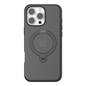 Torras Ostand Spin Case iPhone 16 ProMax -puhelimelle (musta)