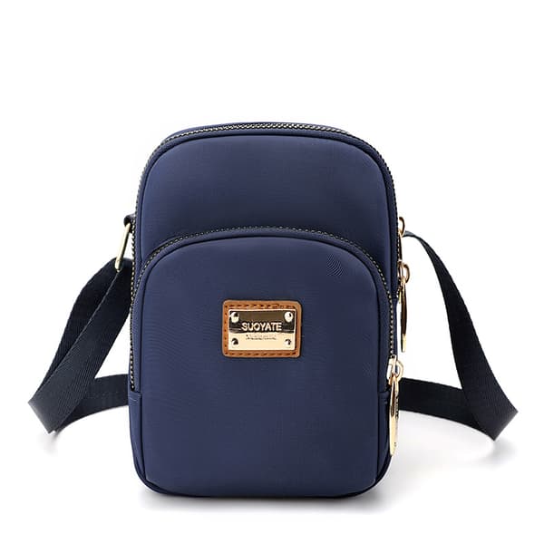 INF Nylon Crossbody Telefon Taske med Kortspor Blå