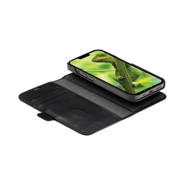 Fodral till Apple iPhone 14 Folio 2 i 1 Lynge modell läder med korthållare DBRAMANTE1928 Svart