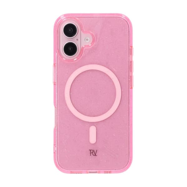 iPhone 16 Rvelon Mobilskal TPU med MagSafe - Glitter Rosa